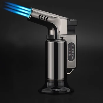 

Kitchen Outdoor BBQ Lighter Triple Torch Turbo Pipe Gas Jet Lighters Butane Cigarette 1300 C Spray Gun Cigar Windproof Fire