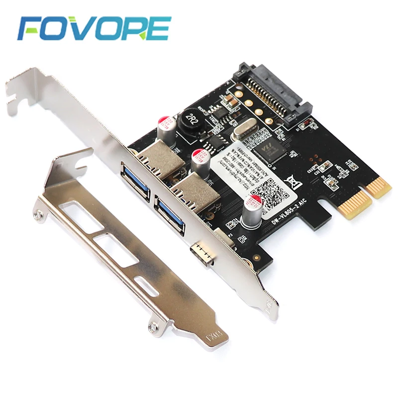Adaptador USB 3,1 PCIe, convertidor de 2 puertos USB 3,0, tipo C, PCI-e, USB 3, tipo C, tarjeta controladora PCI express