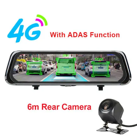 Anstar 1" 4G Автомобильное зеркало заднего вида DVR Android 5,1 WiFi ADAS gps HD 1080P видео рекордер видеорегистратор авто регистратор автомобильная камера - Название цвета: 4G version with 6m