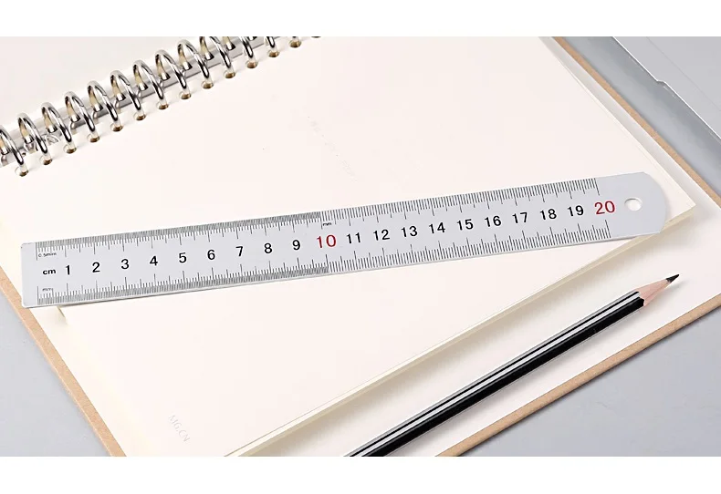 Andstal Double Scales Aluminium Metal Ruler 20cm 8inches, Centimetre and Inch, M&G School Office scale ruler ruller stationery