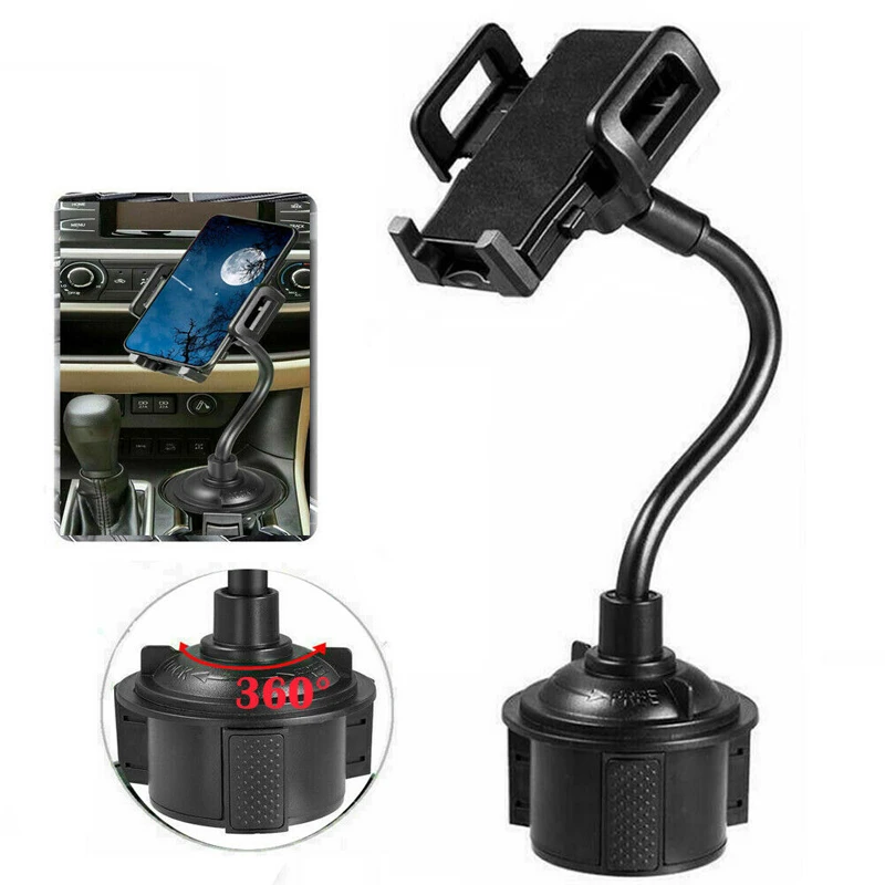 

Car Phone Mount Universal Adjustable Gooseneck Cup Holder Cradle For Iphone Cell Phone Black Smartphpne Auto Support Phone Stand
