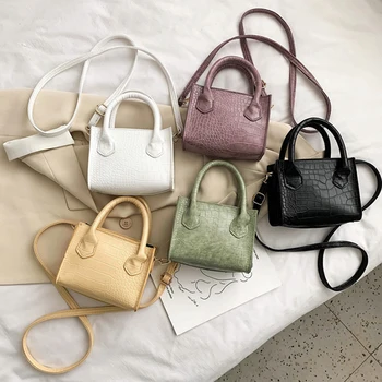 

PU Leather Crossbody Bags Small Crocodile Pattern For Women 2020 Summer Lady Shoulder Handbags Female Simple Totes Cross body