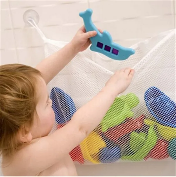 

Fun Time Bath Tub Toys Baby Bath Net Suction Storage Folding Hanging Mesh Net Bag Eco-Friendly Bathroom Shower Toy Organizer
