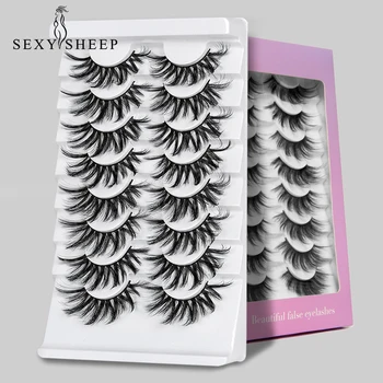 

SEXYSHEEP 8 Pairs 3D Mink Lashes Natural False Eyelashes Dramatic Volume Fake Lashes Makeup Eyelash Extension Silk Eyelashes