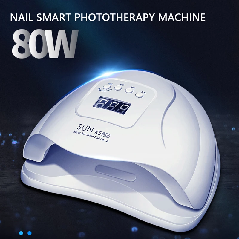 

SUN 5X Plus UV LED Lamp 80W Led Lamps for Manicure for All Gels Nail Dryer Gel Nail Drying Lamp for Gel Varnish Professional