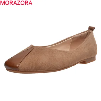 

MORAZORA 2020 Women flats 2020 new fashion comfortable single shoes summer shallow square toe flat heel casual ladies shoes