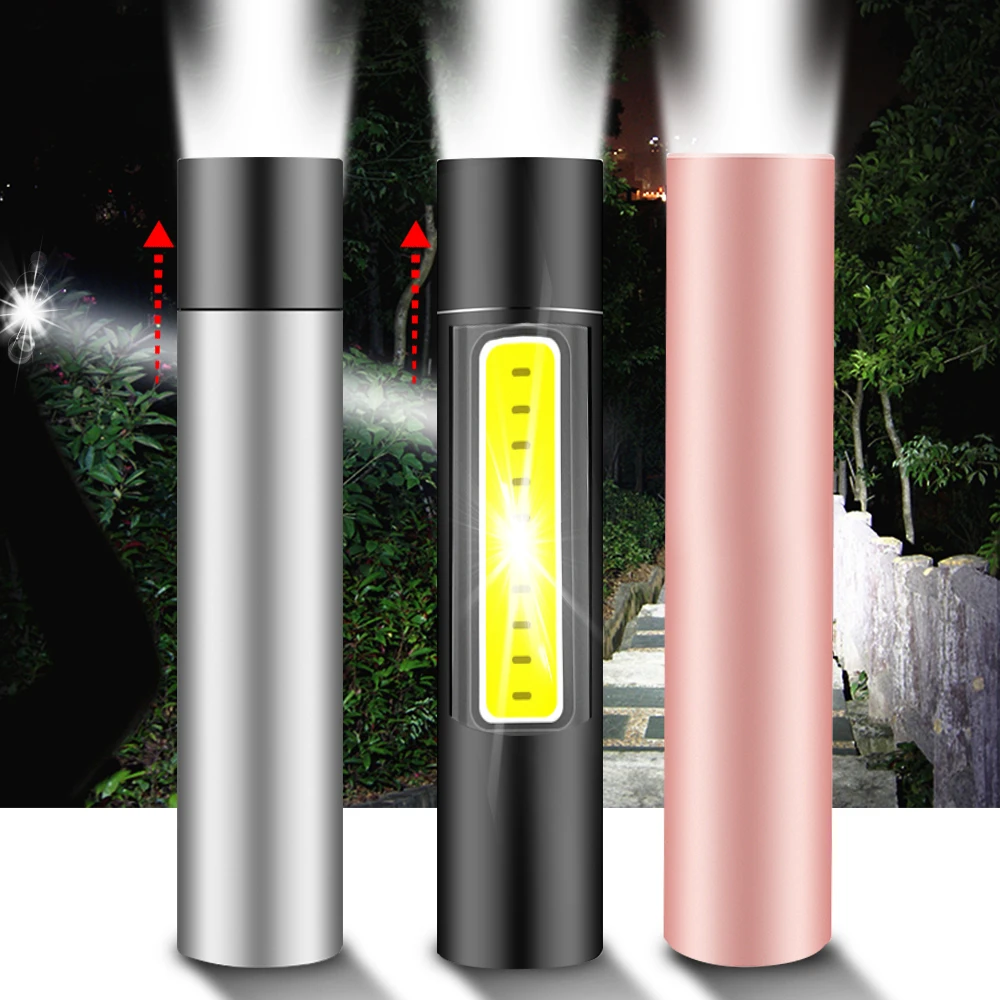 

LED Flashlight High-quality Powerful Mini LED Torch IP4 Waterproof Design Penlight 600mAh USB Rechargable for Night Lighting