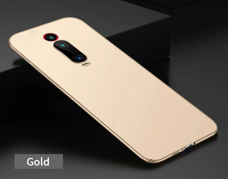 Ультратонкий чехол для Xiao mi CC9 A3 Lite mi 9T Red mi K20 Pro Note 7 6 5 Pro Go S2 5A 6A Гладкий однотонный защитный чехол - Цвет: Gold