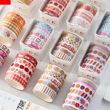 

3pcs/5pcs/set Printing Washi Tape Set Diy Masking Tape Cute Decorative Adhesive Tape Stickers School Suppliers Stationery Gift