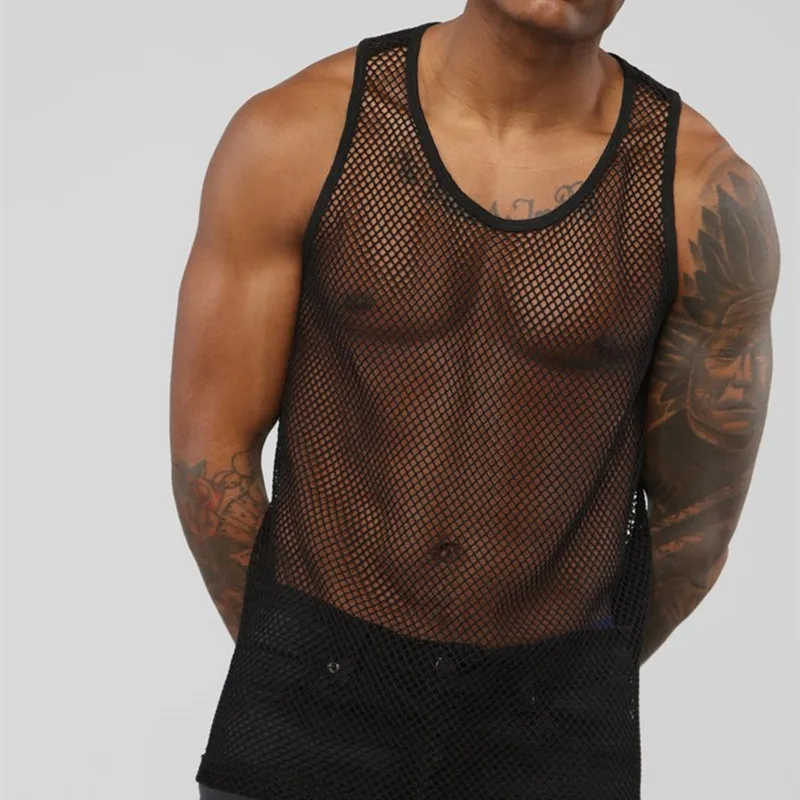 ZAFUL-Camiseta Sin Mangas Lisa Para Hombre, Suéter De Punto Ahuecado