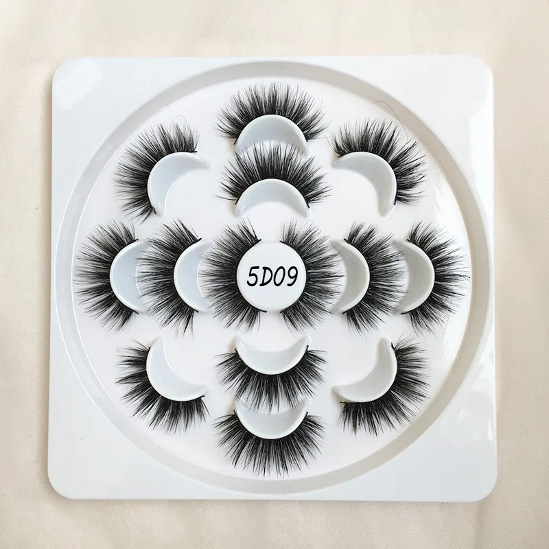 5D09 5D Faux Mink Eyelashes 7 Pairs in Flower Lashes tray - Color: 5D09