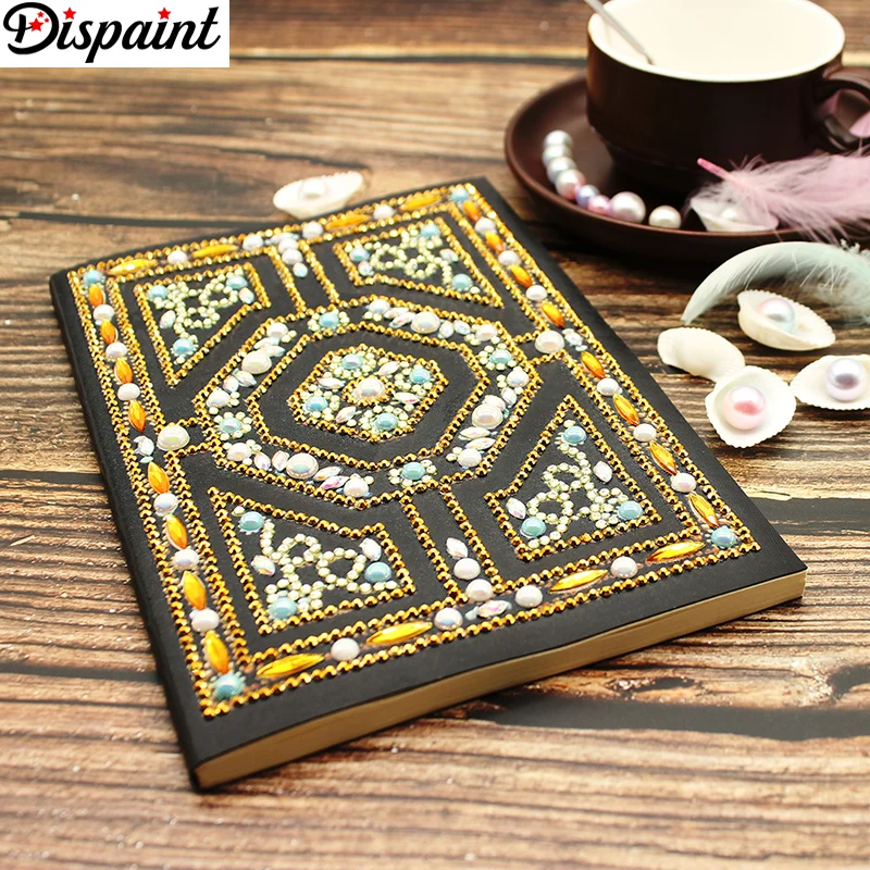 

Dispaint A5 Notebooks 5D DIY Diamond Painting Special Shape Diary Book Diamond Embroidery "Mandala flower"Rhinestones Decor Gift