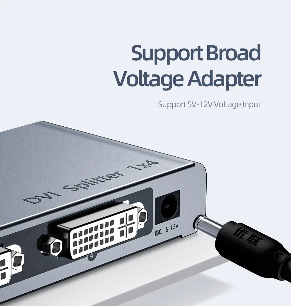 Unnlink DVI разветвитель 1X4 DVI-D видеосигнала 1 в 4 выход DVI распределитель коробка FHD 1080@ 60 Гц для ПК Коробка Проектор Монитор компьютер