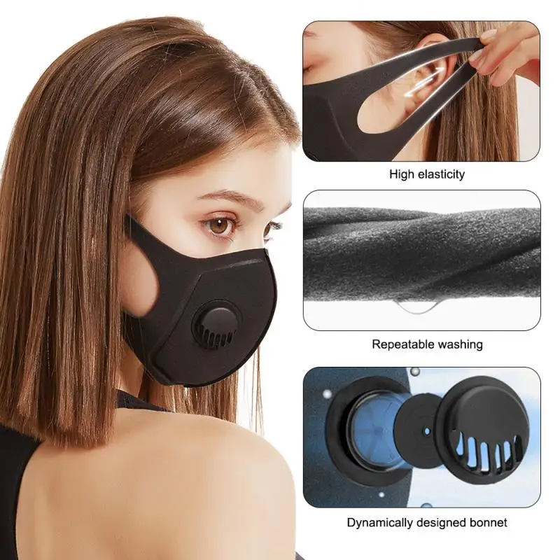 3 цвета маска для лица Valved многоразовая Maschere Mascarillas клапанная рта Mascaras Maski фильтр