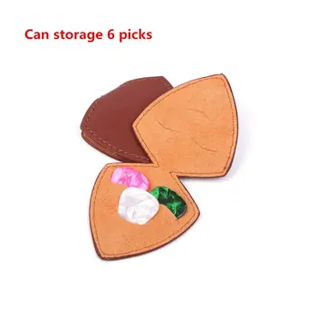

Leather Electric Guitar Pick Holder Bag Folk Pop Acoustic Guitar Plectrum Case /Picks Storage Box