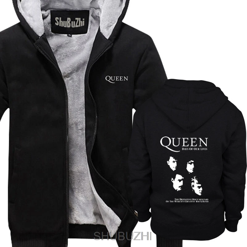 Queen Rock Band теплое пальто богемное черное худи с логотипом S-5XL повседневные плотные толстовки с длинными рукавами Новинка sbz4396 - Цвет: thick black