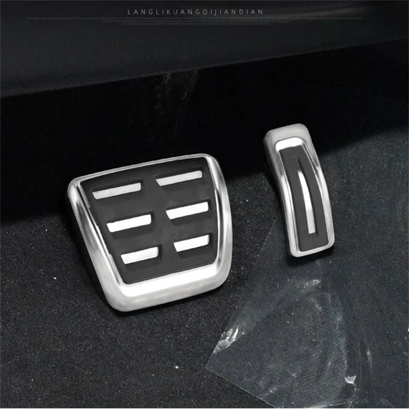 LHD For Audi E-Tron Q4 / Porsche Macan Macan S 2019- Car Accessories Foot Rest Plate Accelerator Fuel Brake Pedal Cover Pads