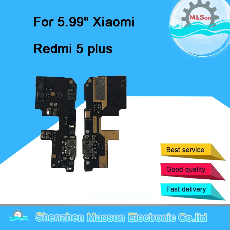 M& Sen usb зарядный порт плата зарядного устройства гибкий кабель для Xiaomi Redmi 5 plus док-разъем с микрофоном гибкий кабель