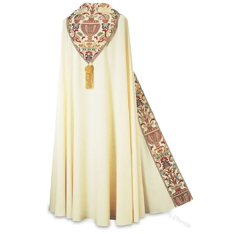 Halloween Men Medieval Retro Shawl Cloak Prayer Robes Church Dress Carnival Priest Monk Cloak Capes Knight Party Cosplay Costume
