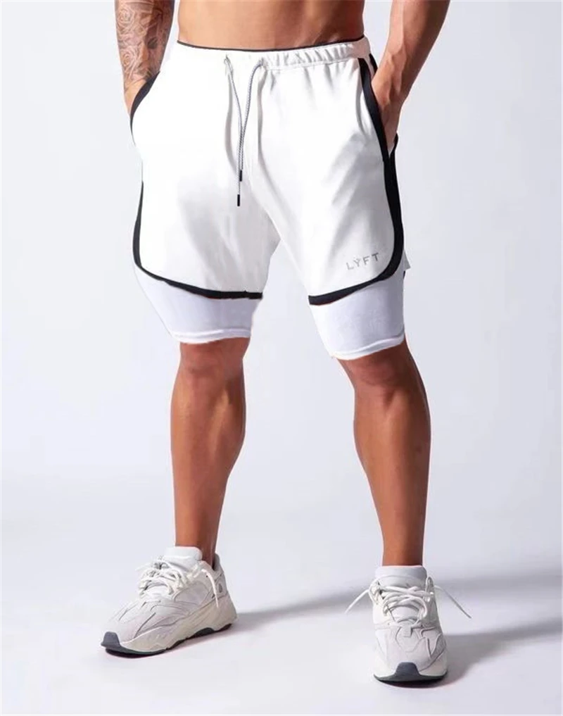 Deals 2020 New Quick Dry Mens Sports Running Shorts Active Training Exercise Jogging 2 IN 1 Shorts With Longer Liner 8 Colors