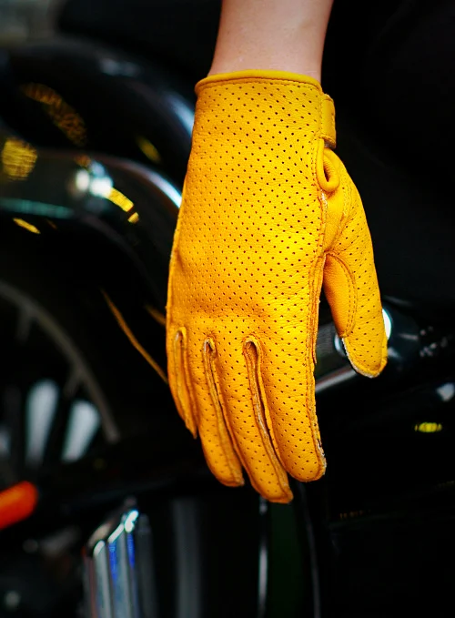 Новое поступление мотоциклетные Ретро перфорированные кожаные перчатки скутер кафе поплавок перчатки