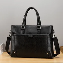 Large Handbag Men 2021 Hot Business Men's Briefcase Solid Color Male Leather Bag Casual Men's Shoulder Bag Computer Laptop Bag