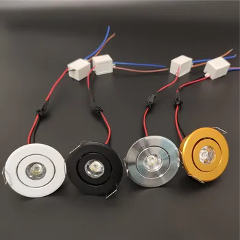 LED 미니 다운 라이트, 조도 조절식 스포트 라이트, 오목 조명, ac85-265v 천장 조명, 알루미늄 52mm, 3W, 1W