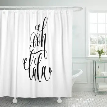

Ooh Lala French Popular Quote Hand Lettering Modern Inscription Shower Curtain Waterproof Polyester Fabric 60 x 72 Inches