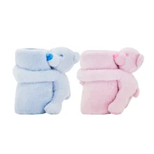 Детские одеяла 70 см x 70 см детские постельные принадлежности четыре сезона одеяло-конверт мультфильм с медведем ремни младенческой новорожденных пеленания одеяла