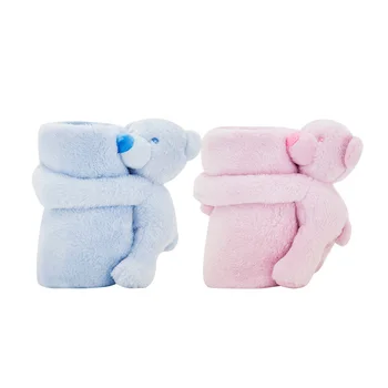 

Baby Blankets 70cmx70cm Baby Bedding Four Seasons Wrap Quilt Cartoon With Bear Straps Infant Newborn Swaddling Blankets