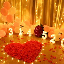 2000 шт. искусственные тканевые цветы, лепестки роз для свадебной вечеринки, украшения для свадебных мероприятий(розовый белый+ фиолетовый белый