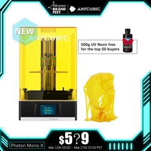 طابعة ANYCUBIC Photon أحادية X ثلاثية الأبعاد 8.9 بوصة 4K LCD أحادي اللون الأشعة فوق البنفسجية الراتنج الطابعات ثلاثية الأبعاد الطباعة عالية السرعة APP ا...