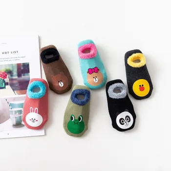 

Autumn Winter Cartoon Baby Socks Baby Steps Non-slip Leather Sole Cotton Children Floor Socks Baby Girl Boy Socks Newborn