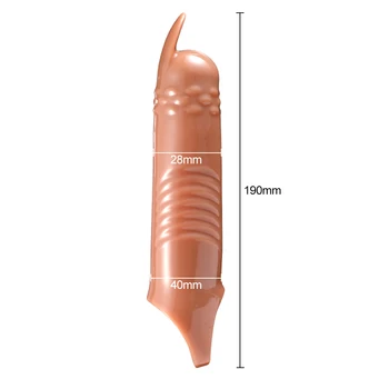 Reusable Penis Enlargement Sleeve Rings Penis Cock Extender Silicone Penis Condom Sex Toy For Men Cock Enlarger Penis Attachment 5