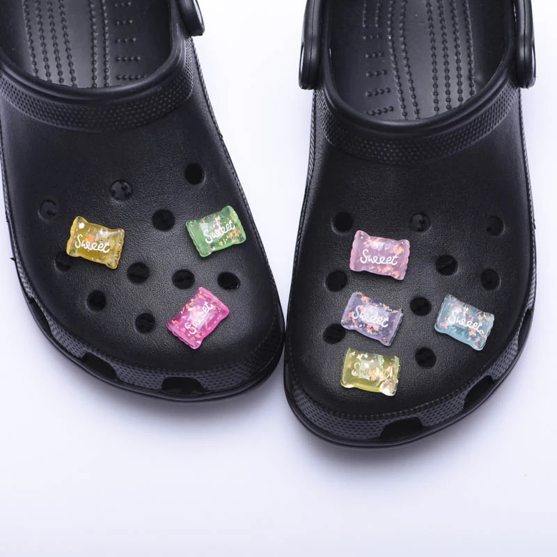 1 Pcs Plastic Shoe Charms Sweets Heart Accessories Cloc Shoe Buckles