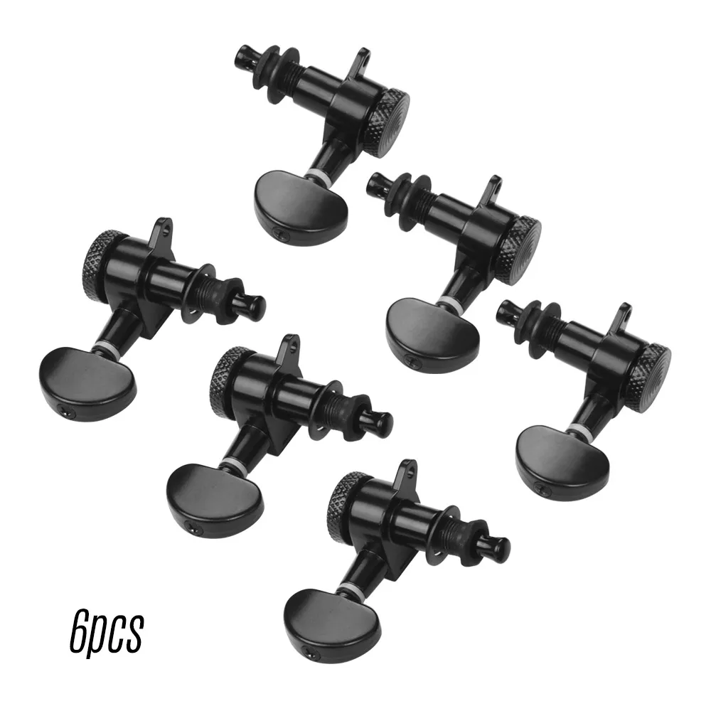 Alloy Metal Electric Guitar Machine Heads Knobs String Tuning Peg Locking Tuners Pack 6 Pcs 3L3R with Mounting Screws Ferrules | Спорт и