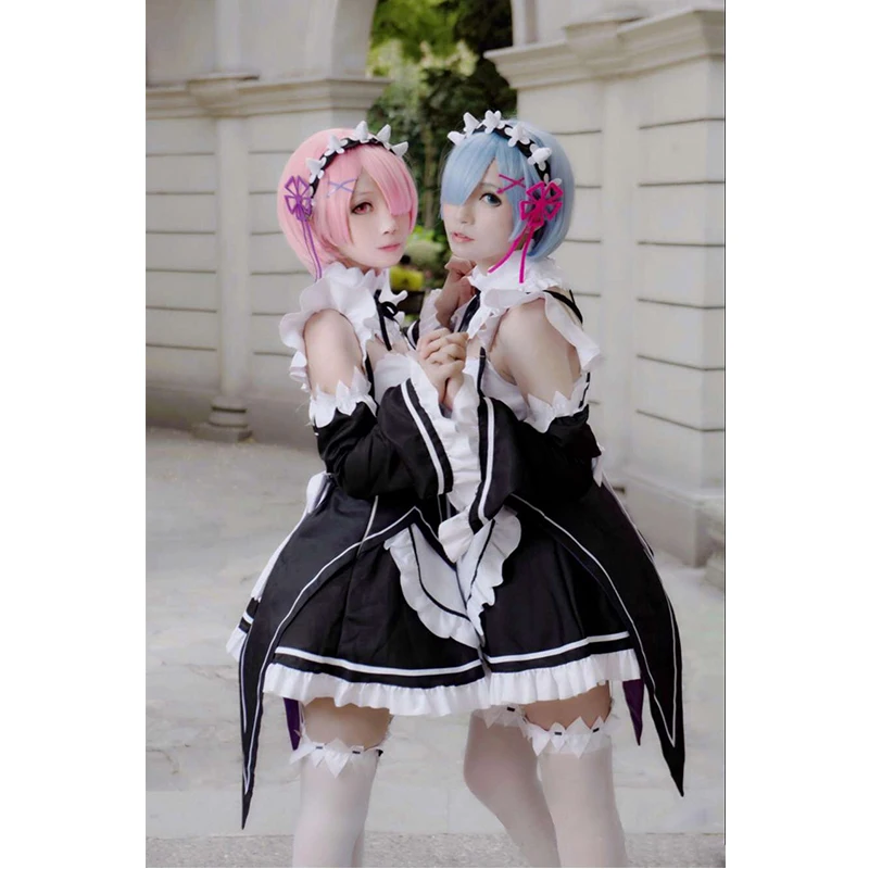 

Cos Re Zero Ram And Rem Cosplay Re:Zero Kara Hajimeru Isekai Seikatsu Relife Maid Cosplay Costume Lolita Anime Clothing For Girl