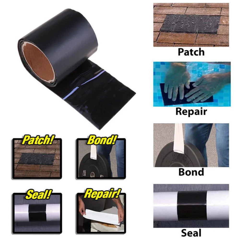 

Stop Leaks Seal Fiber Waterproof Repair Tape Super Strong Performance Self Fix Adhesive Tape Fiberfix Black