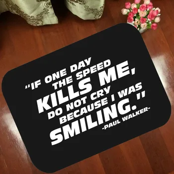 

Floor Mats Anti Slip Mat words cartoon Fast & Furious Paul Walker Printed Pattern Carpet Rug for Bathroom Door Living Room