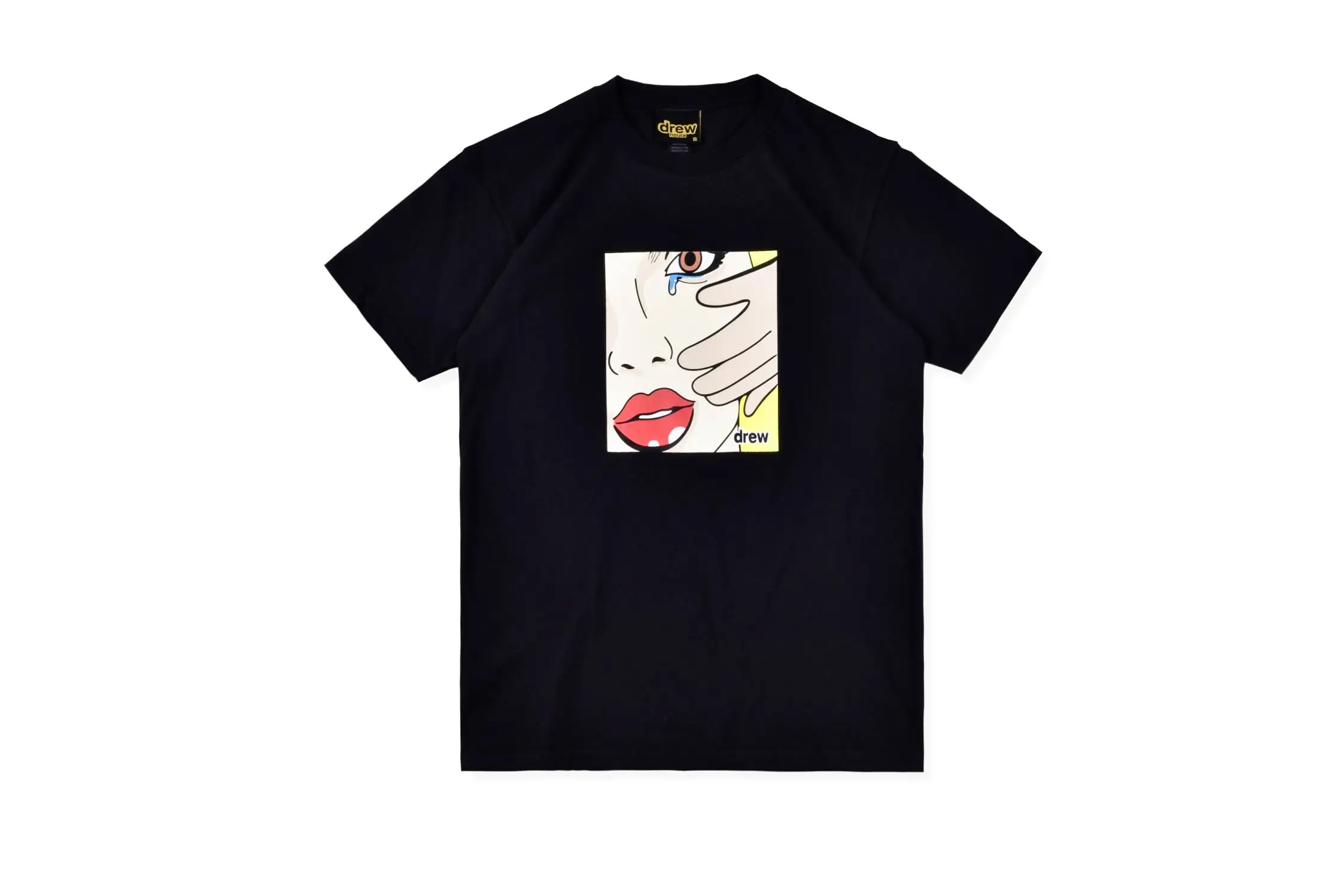 black 19ss drew house футболки для мужчин и женщин модный стиль drew Футболки Уличная Хип-хоп jusin bieber футболка для влюбленных drew house - Цвет: black