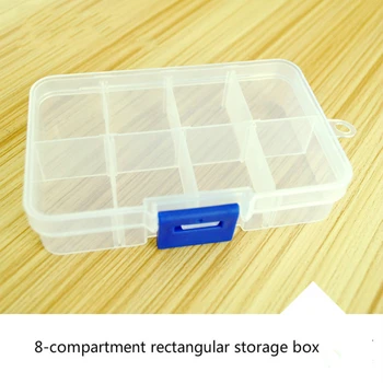 

Plastic Storage Box 8 Rectangular Transparent Box Cosmetic Organizers Practical Jewelry Accessories Tool box