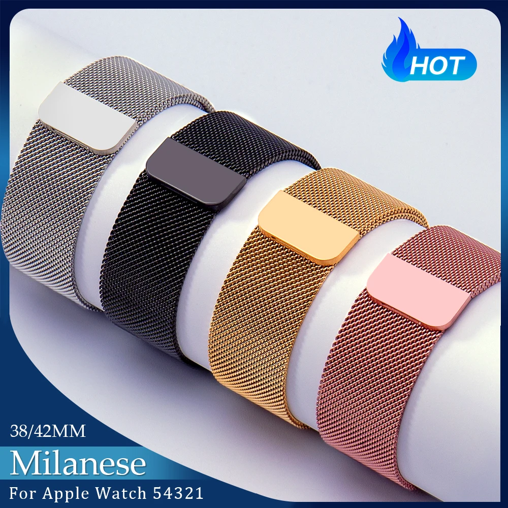 

Milanese Loop Bracelet Stainless Steel band For Apple Watch series 12 3 42mm 38mm Bracelet strap for iwatch series 4 5 40mm 44mm