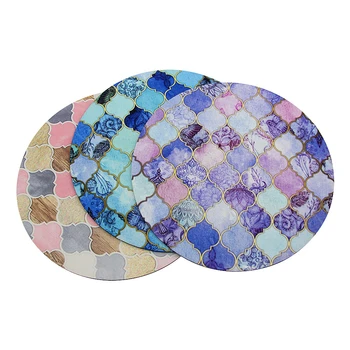 

CHYI Printing Pattern Round Mousepad Rubber Slim Anti-Slip Mausepad Computer Accessories Keyboard Pad For Office Gaming Laptop