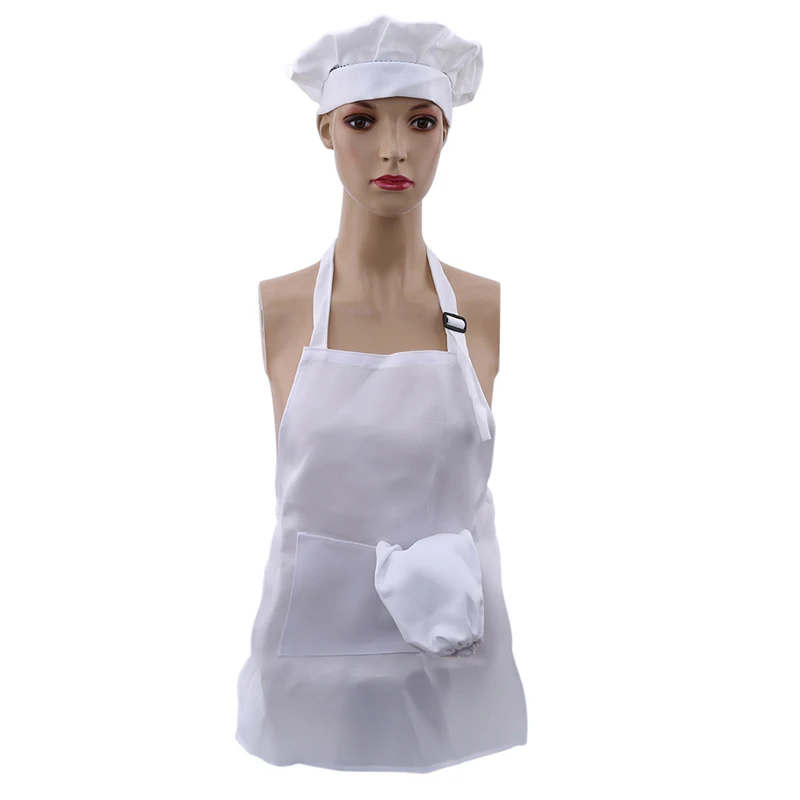 White 3-6 years old 1 Набор модный детский полиэфирный подвесной кухонный фартук для ресторана детский кулинарный фартук гаджет - Цвет: White 3-6 years old