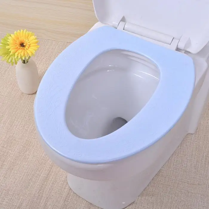 EVA Waterproof Toilet Seat O-type Washable Toilet Seat Blue/Green/Pink