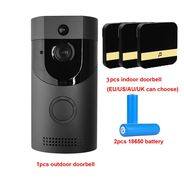 package6 Cdycam видеодомофон Водонепроницаемый 720P HD беспроводной WiFi видео дверной звонок ИК камера ночного видения двухсторонний аудио аккумулятор дверной Звонок - Цвет: package6