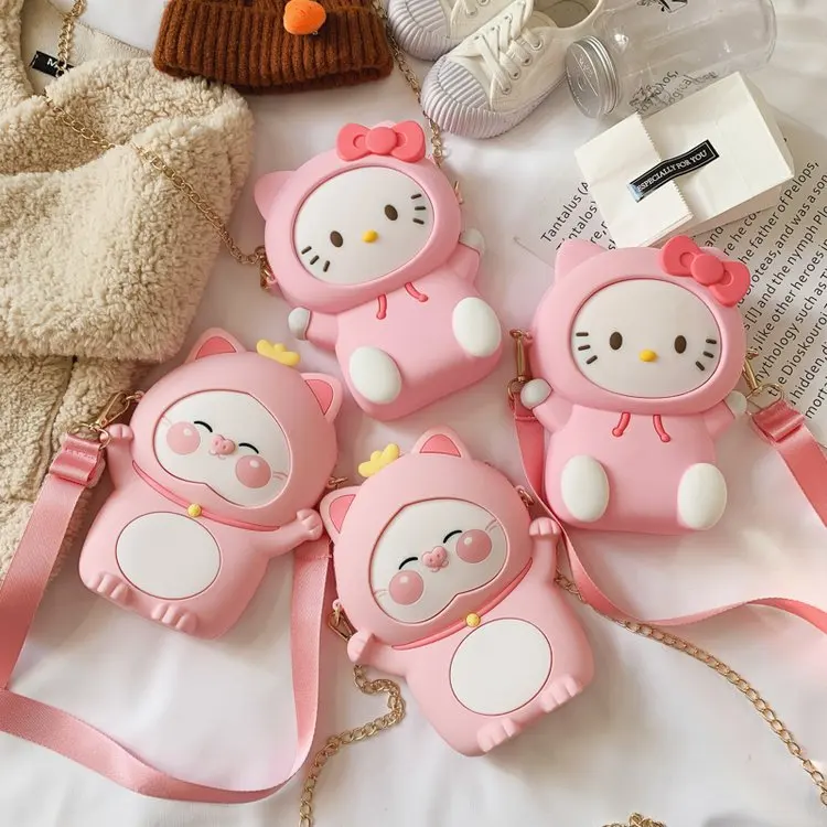 

2020 Spring New Style Cartoon Hello KT Cat Children Women's Small CHILDREN'S Parent And Child-Shoulder Bag WOMEN'S Bag