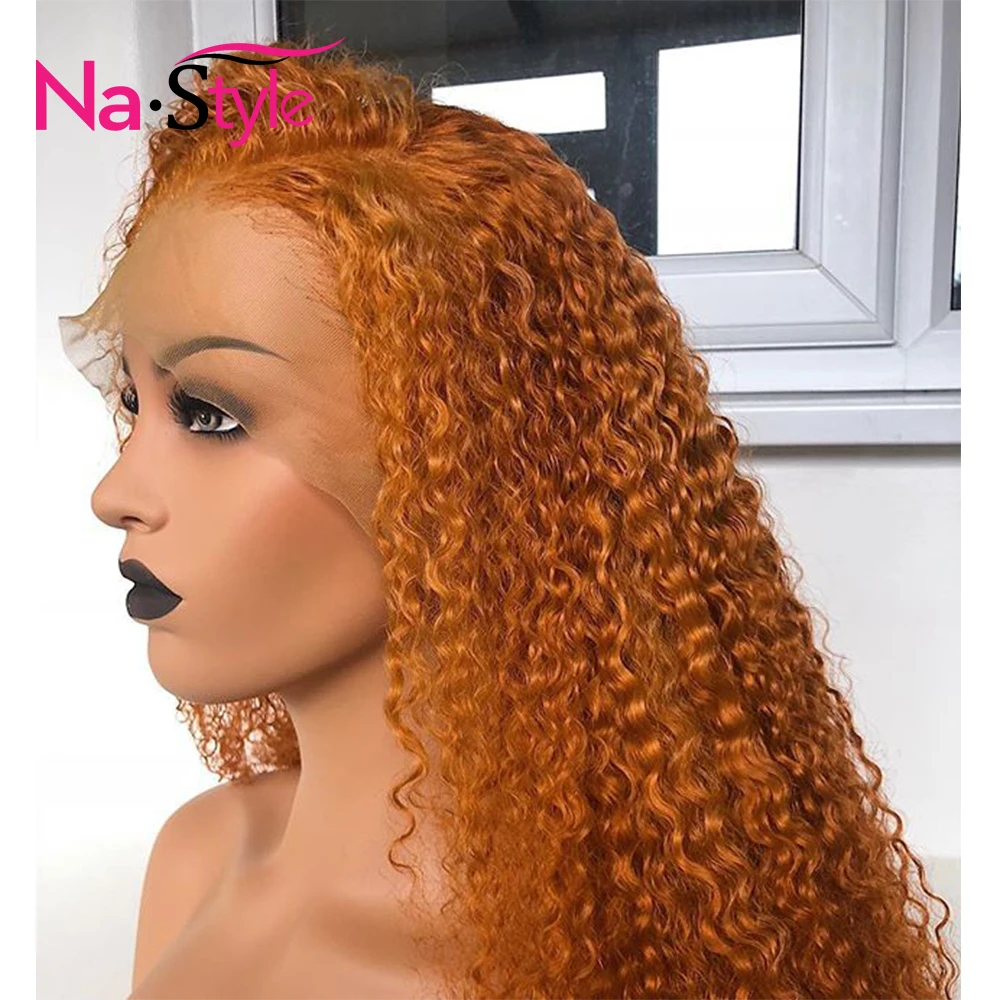 Парики из человеческих волос оранжевого цвета для женщин, предварительно выщипанный фронтальный парик с детскими волосами без клея, можно сделать 360 пучок Remy 180% Плотность