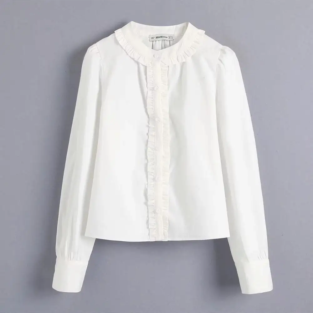 Увядшие английские элегантные офисные женские поплиновые белые Однотонные блузки mujer de moda кимоно рубашки женские Топы И Футболки - Цвет: Белый