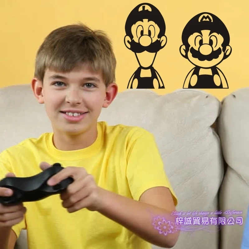 Супер Марио наклейка Видео игровой контроллер Стикеры играть плакаты тематики